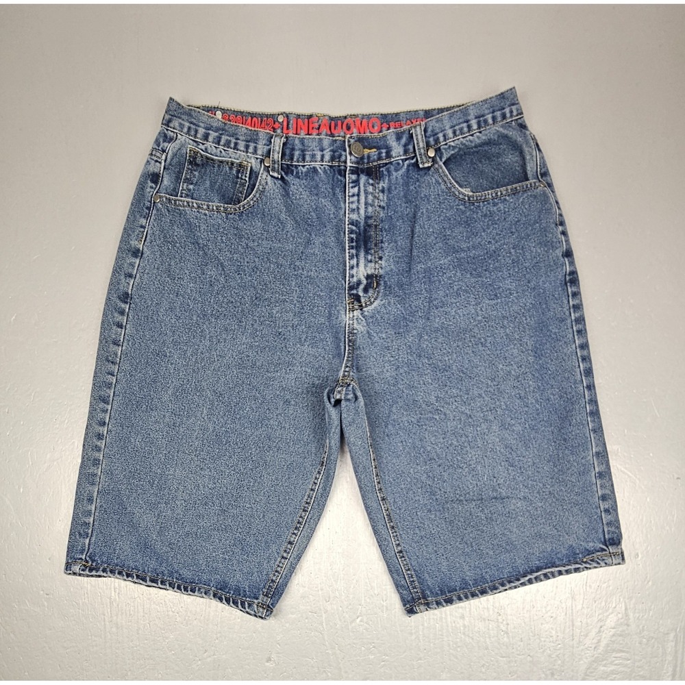 Vintage Linea Uomo Shorts Mens 40 Relaxed Straight Fit Baggy Bermuda Denim